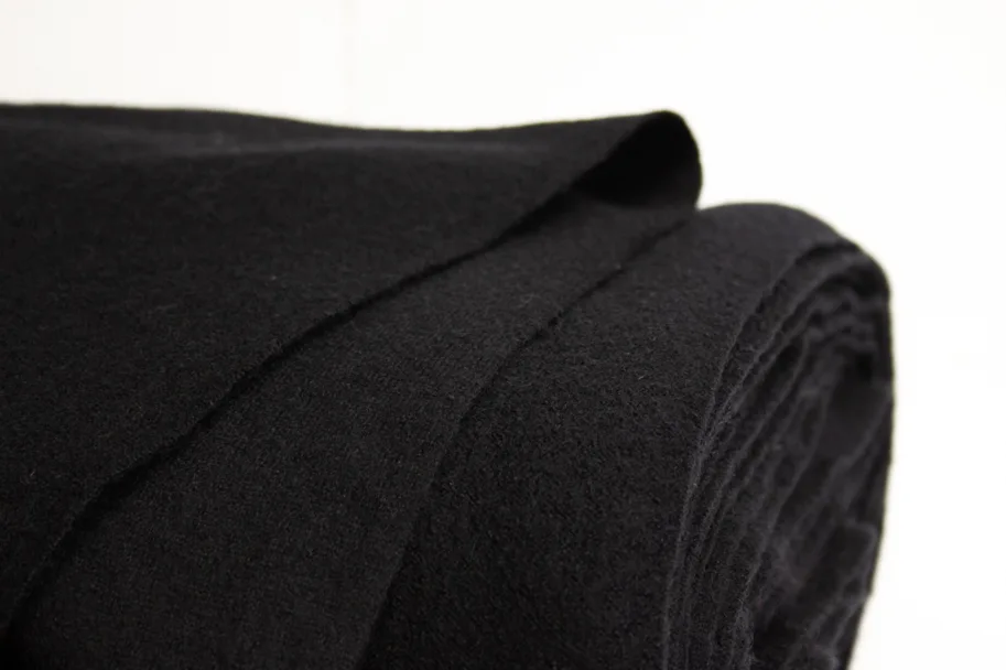 Organic Merino Boiled Wool - Black