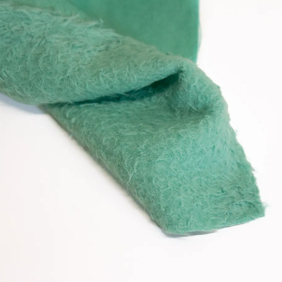 Wool Fabric Deadstock - Shaggy Cyan