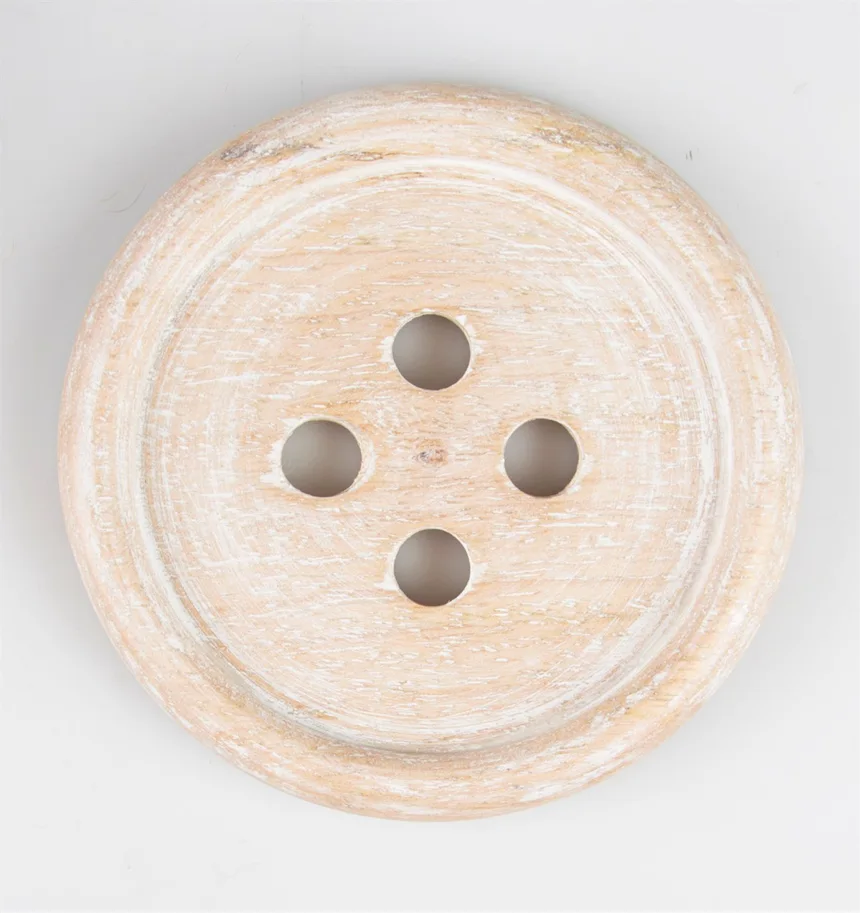Wooden Button Coaster - Set of 6