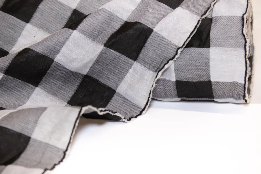 Silk-Cotton Deadstock - Big Gingham Check
