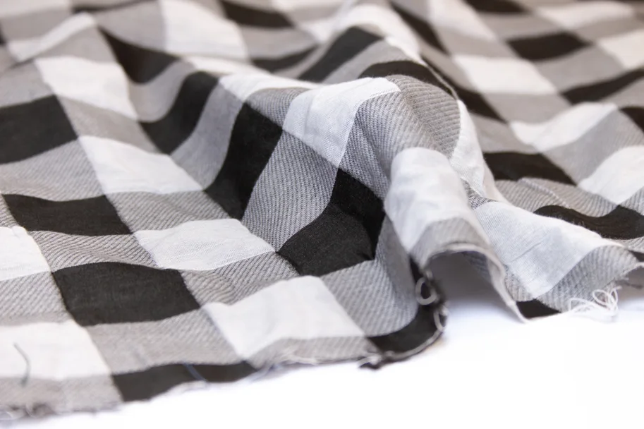 Silk-Cotton Deadstock - Big Gingham Check