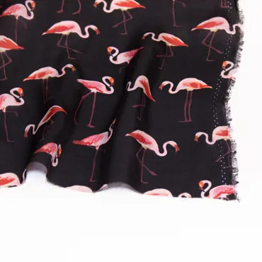 Seide Chiffon Deadstock - Black Flamingo