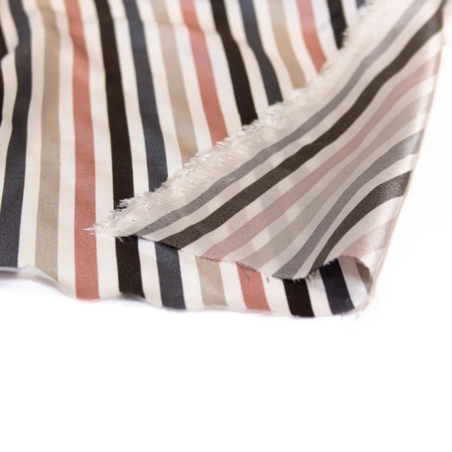 Seide Twill Deadstock - Stripes on White