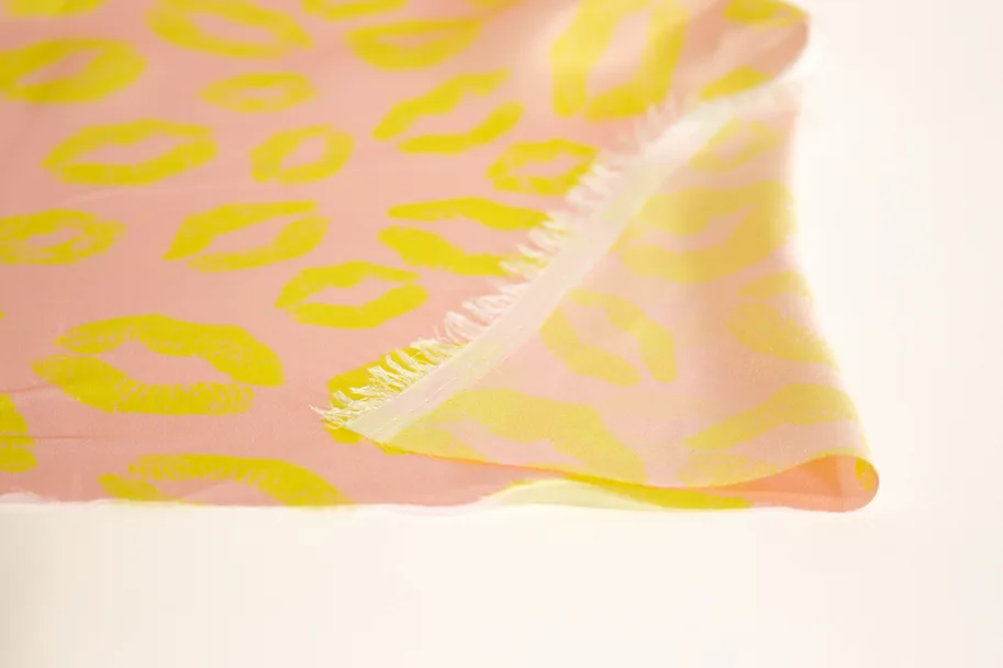 Silk Satin Deadstock - Yellow Kisses