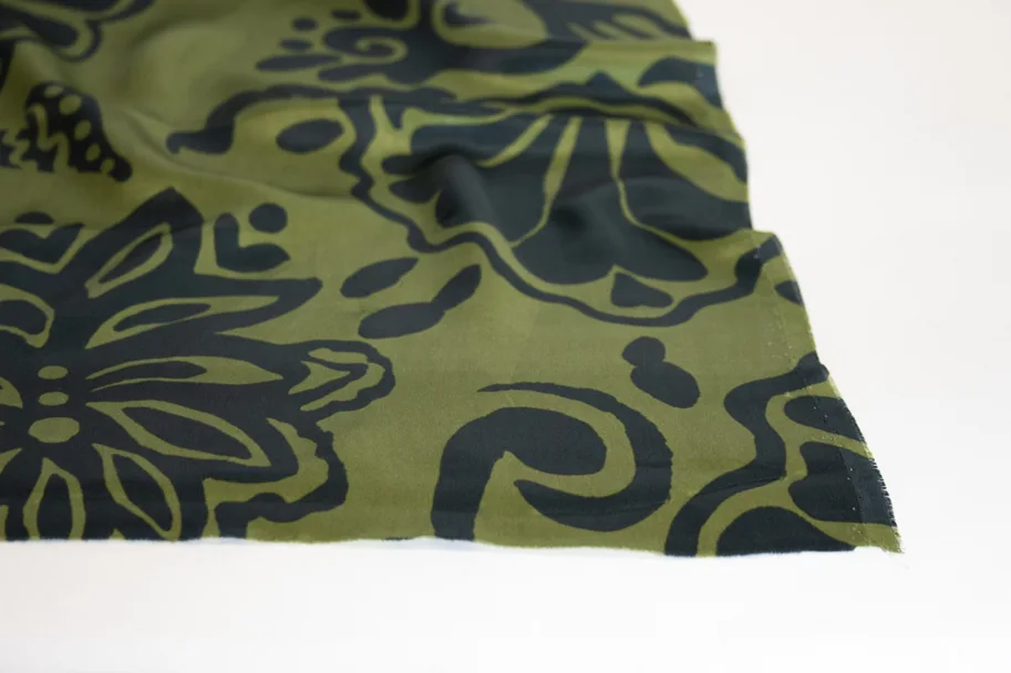 Seide Satin Deadstock - Bold Floral Greens