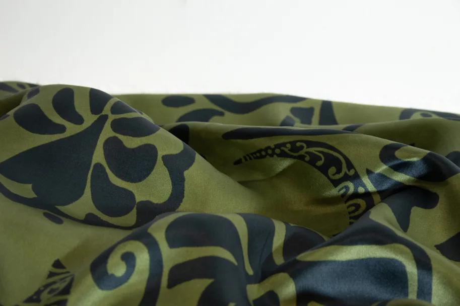 Seide Satin Deadstock - Bold Floral Greens