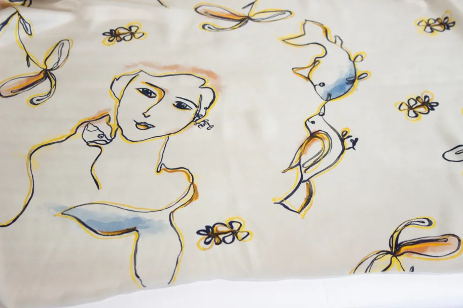 Seide Satin Deadstock - Love is Love