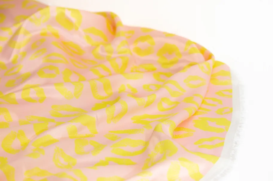 Silk Satin Deadstock - Yellow Kisses