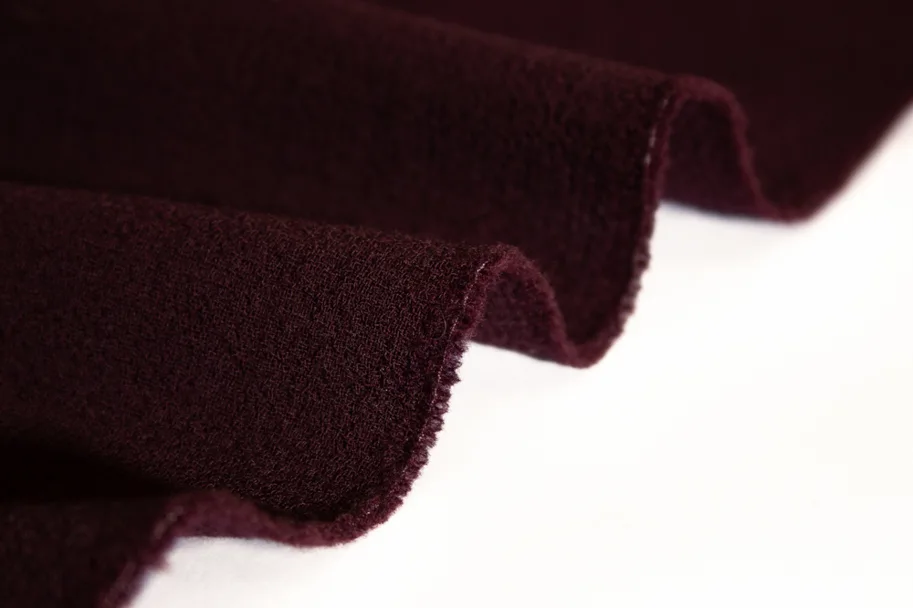 Wool Fabric Crepe Deadstock - Red Eggplant