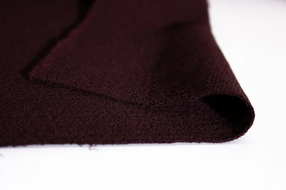 Wool Fabric Crepe Deadstock - Red Eggplant