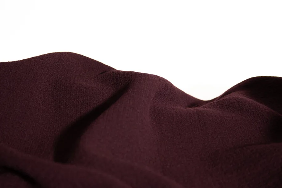 Wool Fabric Crepe Deadstock - Red Eggplant