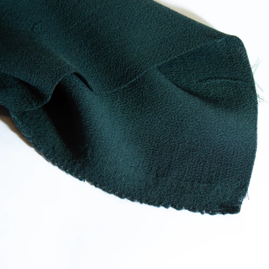 Wool Fabric Crepe Deadstock - Winter Green