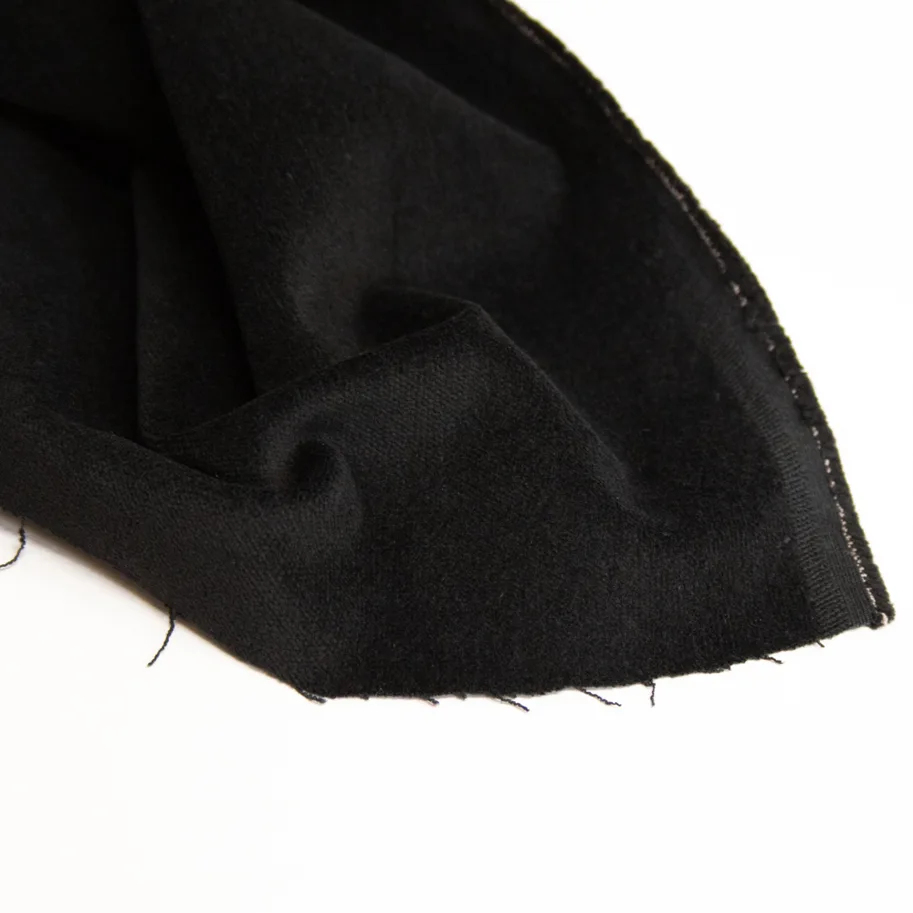Baumwoll-Samt Stretch Deadstock - Black Velvet