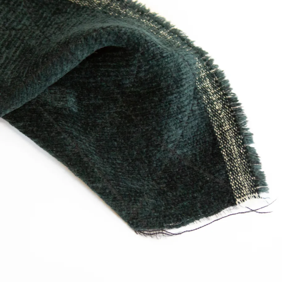 Baumwoll-Wolle-Seide Samt Velours Deadstock - Dark Teal