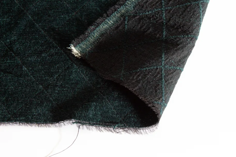 Baumwoll-Wolle-Seide Samt Velours Deadstock - Dark Teal