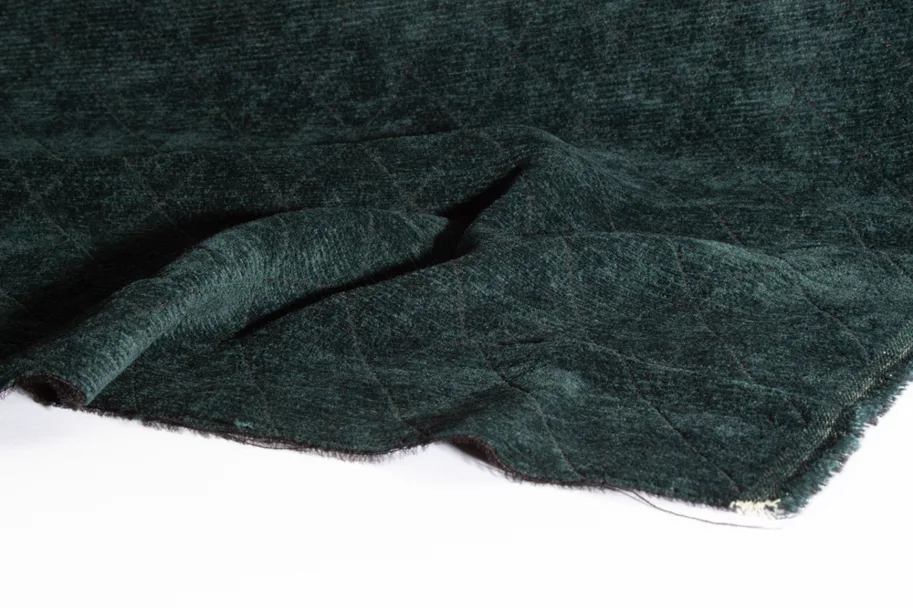 Baumwoll-Wolle-Seide Samt Velours Deadstock - Dark Teal