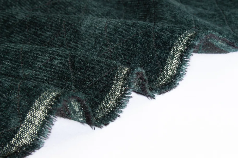 Baumwoll-Wolle-Seide Samt Velours Deadstock - Dark Teal