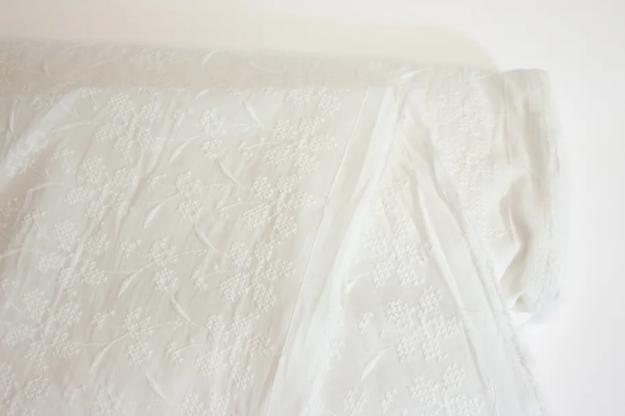 Bio Spitzenstoff - Bloom Off-White