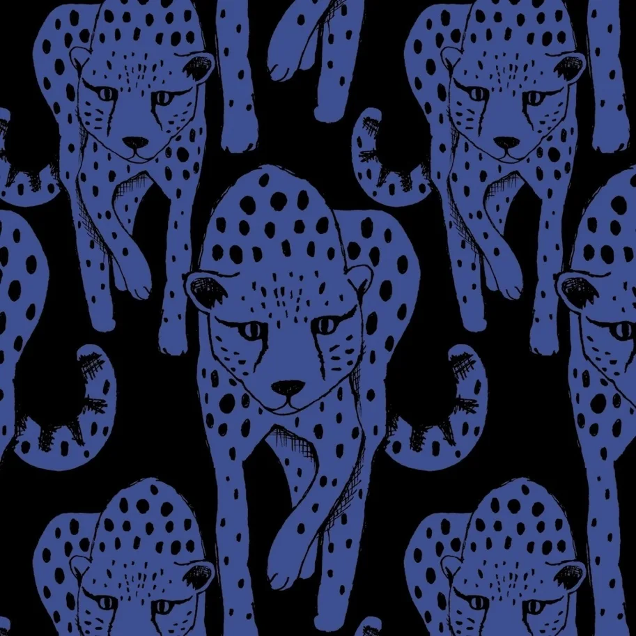 Organic Jersey - Cheetah Blue
