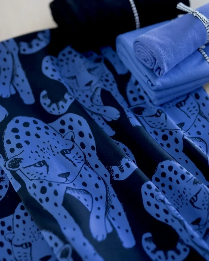 Organic Jersey - Cheetah Blue