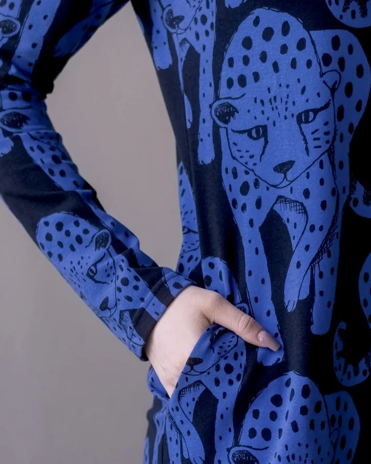 Organic Jersey - Cheetah Blue