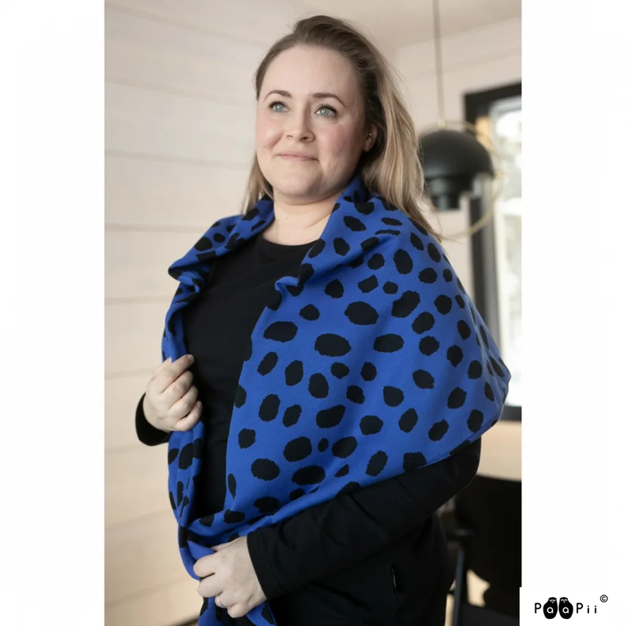 Organic Knit Jacquard - Cheetah Dots Blue Black