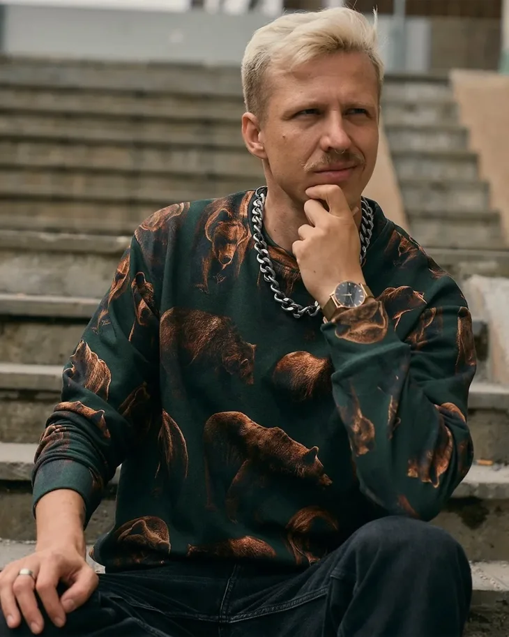 Organic Sweat Brushed - Bears Juniper Green