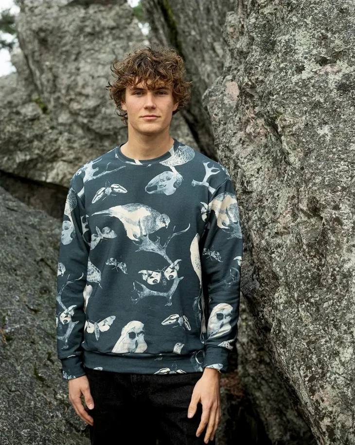 Organic Sweat Brushed - Cervus Dybowskii Storm Blue