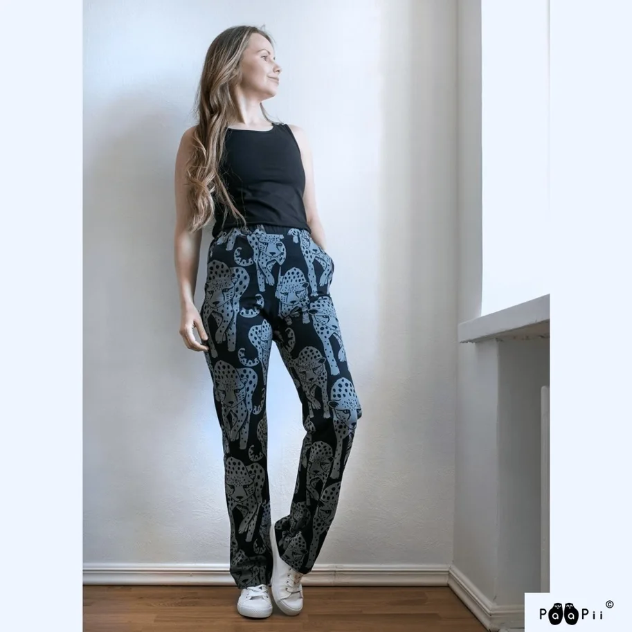 Organic Sweat French Terry - Cheetah Dark Grey