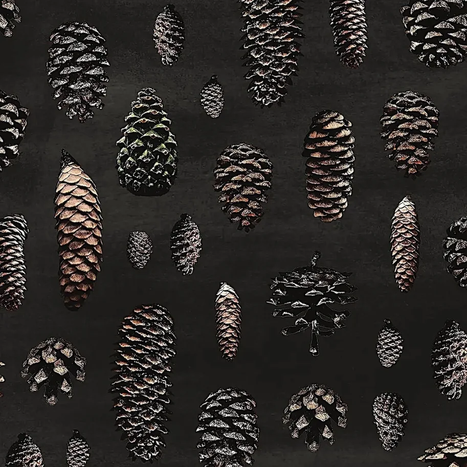 Organic Sweat French Terry - Cones Charcoal