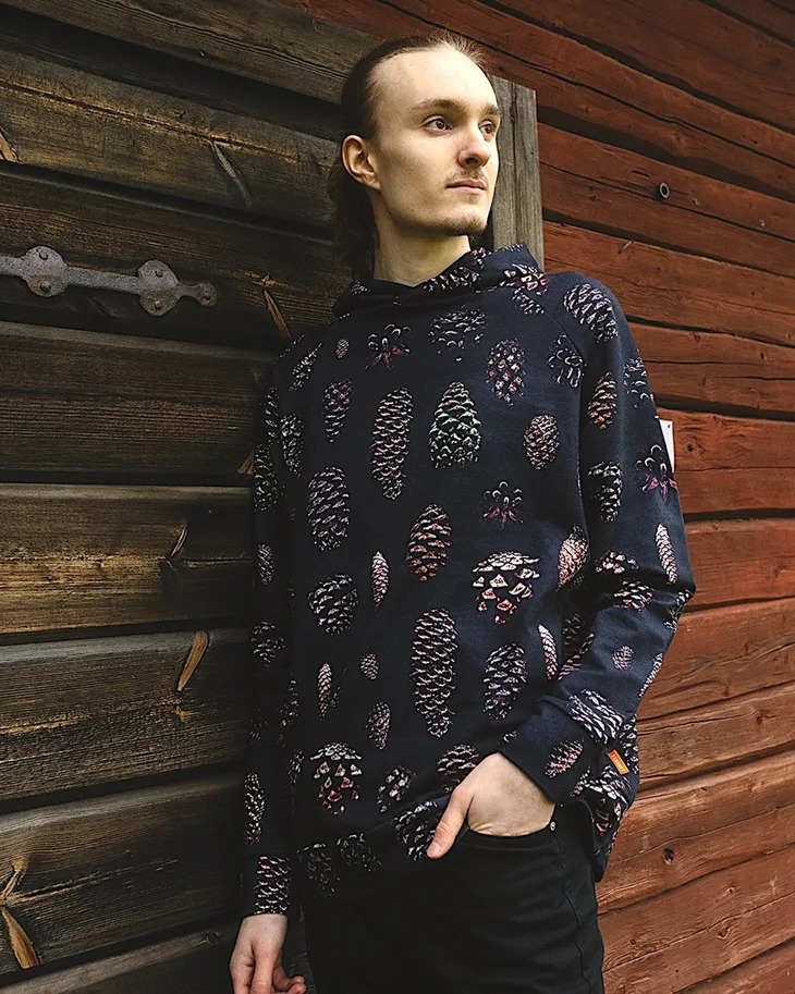 Organic Sweat French Terry - Cones Charcoal