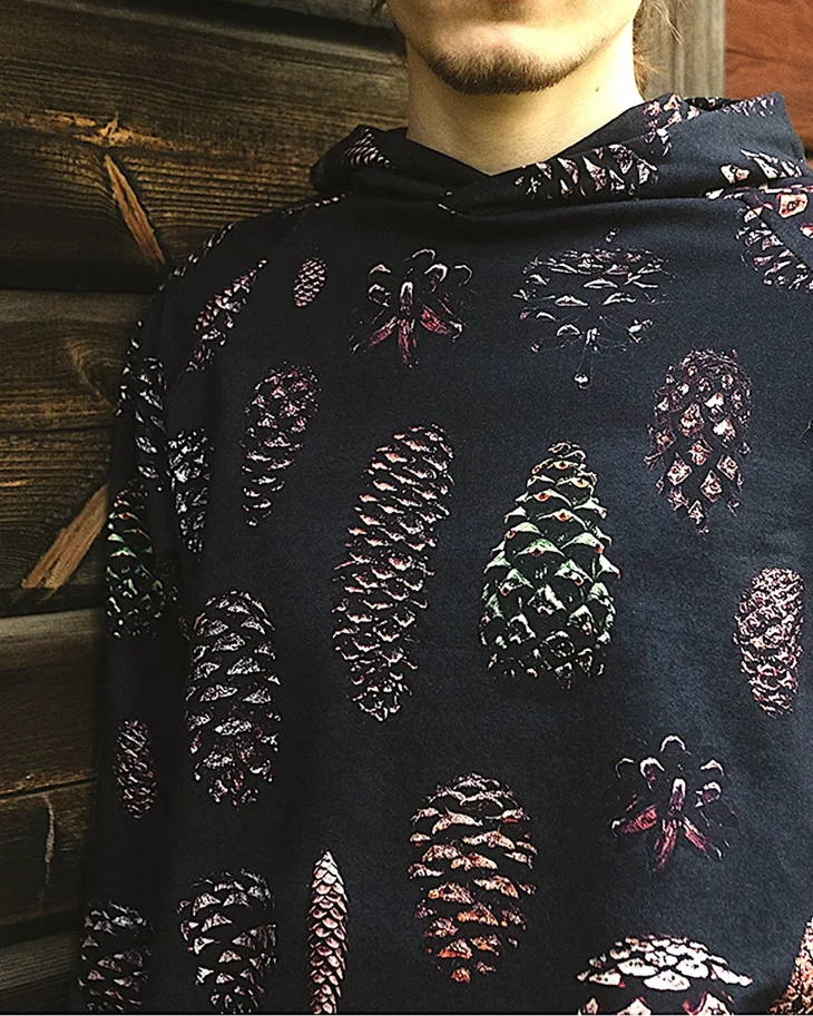 Organic Sweat French Terry - Cones Charcoal