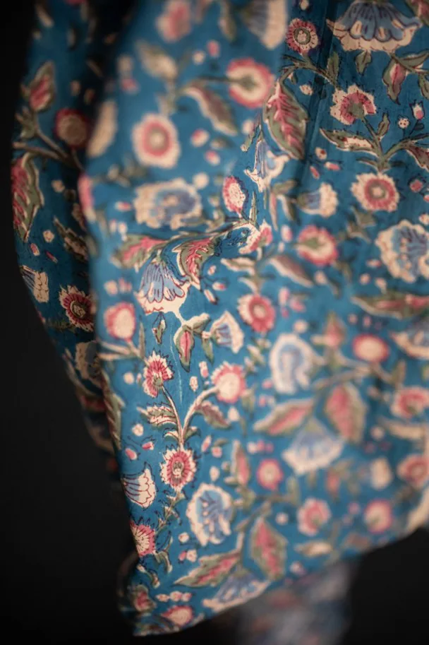 Bio Indian Blockprint - Storybook Blue