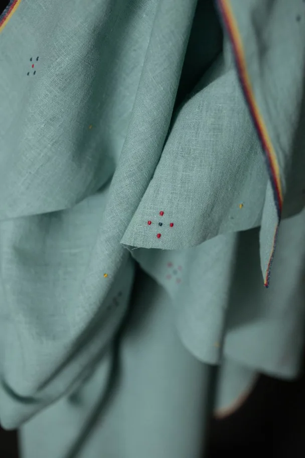 Bio Indian Cotton - Cassatt Blue Tangaliya