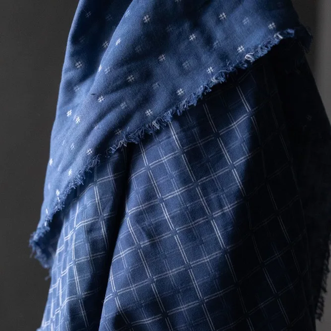 Indian Cotton Double Gauze - Yoku Blue