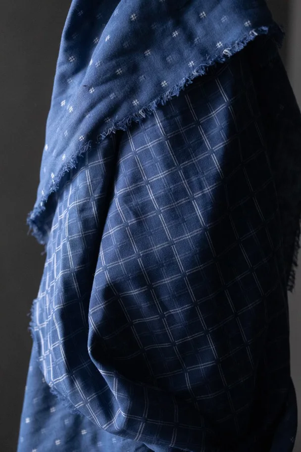 Indian Cotton Double Gauze - Yoku Blue