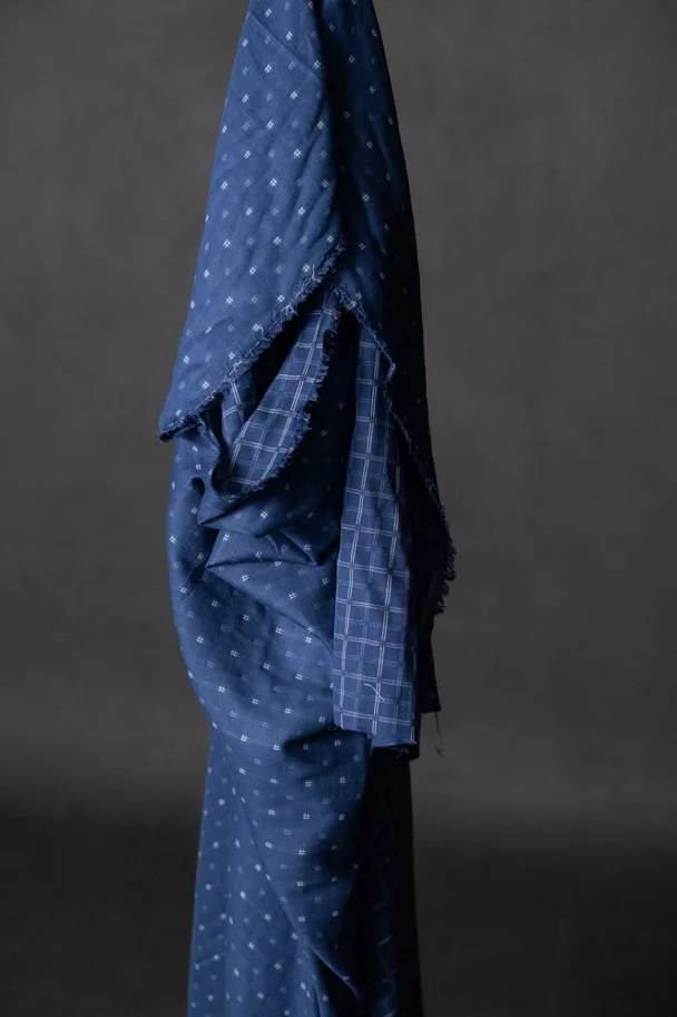 Indian Cotton Double Gauze - Yoku Blue