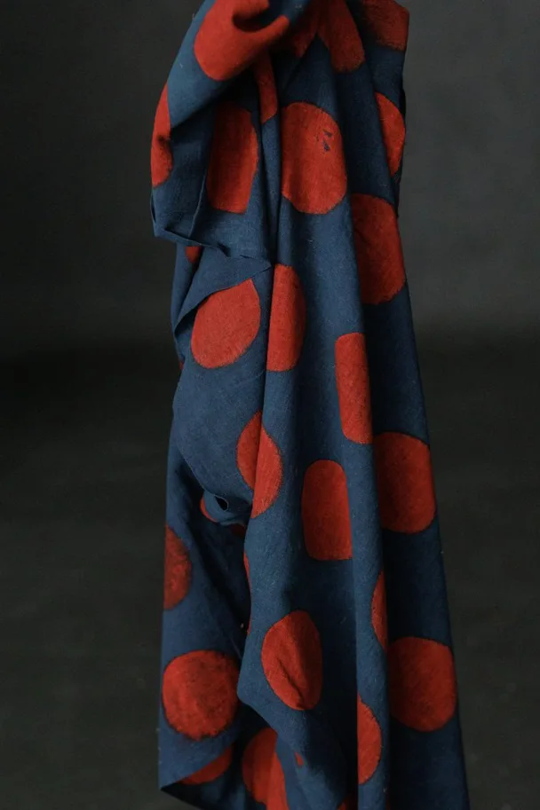 Indian Cotton - Edo Indigo Red