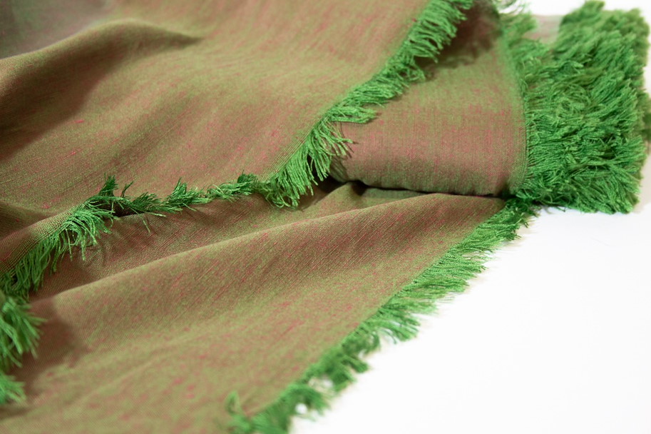 Leinen-Seide - Algae Pink Green