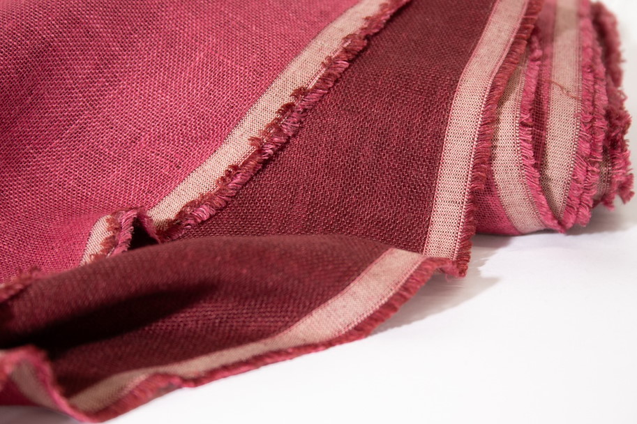 Linen Washed - Double-Sided Pink Bordeaux