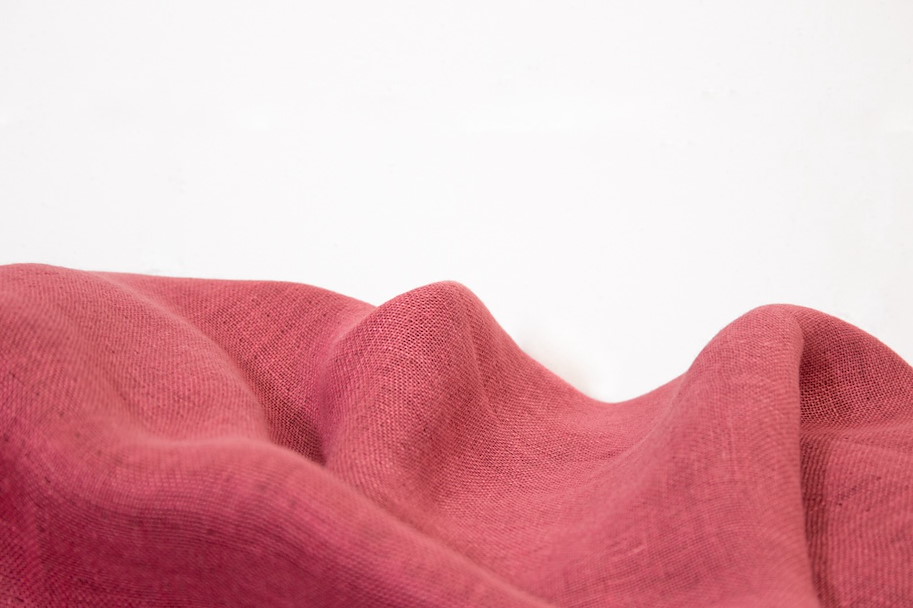 Linen Washed - Double-Sided Pink Bordeaux