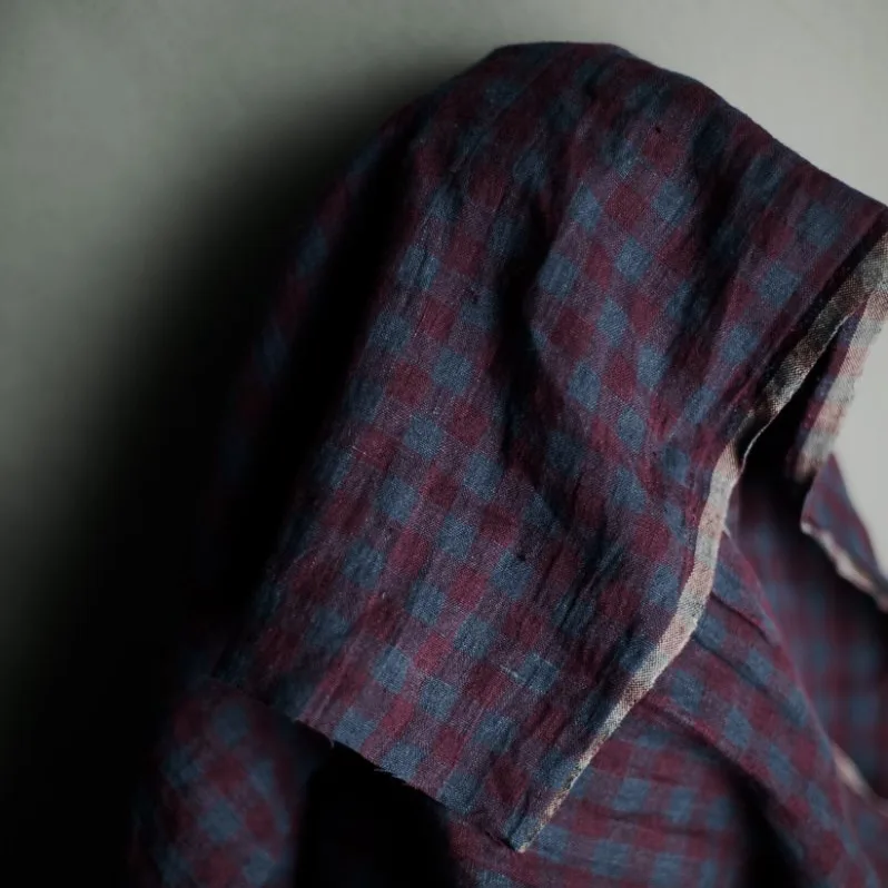 Linen Washed - Winter Hymn Plum Blue Check